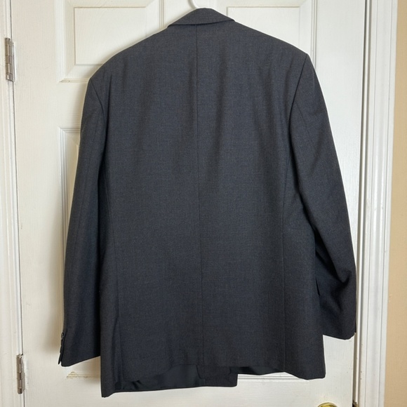 Alexandre of England Gray Pure New Wool Double Breasted Suit Jacket Men Size 40R - Picture 7 of 7